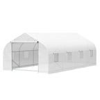 Alpine Heavy-Duty Tunnel Greenhouse — 19.5 × 9.8 ft (White PE, Steel Frame)