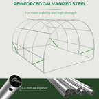 Alpine Heavy-Duty Tunnel Greenhouse — 19.5 × 9.8 ft (White PE, Steel Frame)