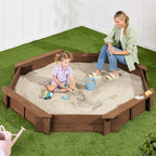 Heritage Hemlock Outdoor Sandbox – 78" Square with Benches + Protective Cover