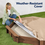 Heritage Hemlock Outdoor Sandbox – 78" Square with Benches + Protective Cover