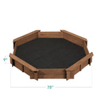 Heritage Hemlock Outdoor Sandbox – 78" Square with Benches + Protective Cover
