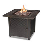 Bronze Mesa Propane Fire Table – 30" with Lava Rock + Protective Cover