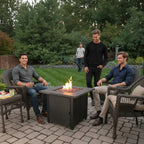 Bronze Mesa Propane Fire Table – 30" with Lava Rock + Protective Cover
