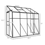 Evergreen Cottage Lean-To Greenhouse – 8.3 × 4.1 ft Polycarbonate (Black Frame)