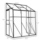 Evergreen Cottage Lean-To Greenhouse – 6.3 × 4.1 ft Polycarbonate (Black Frame)