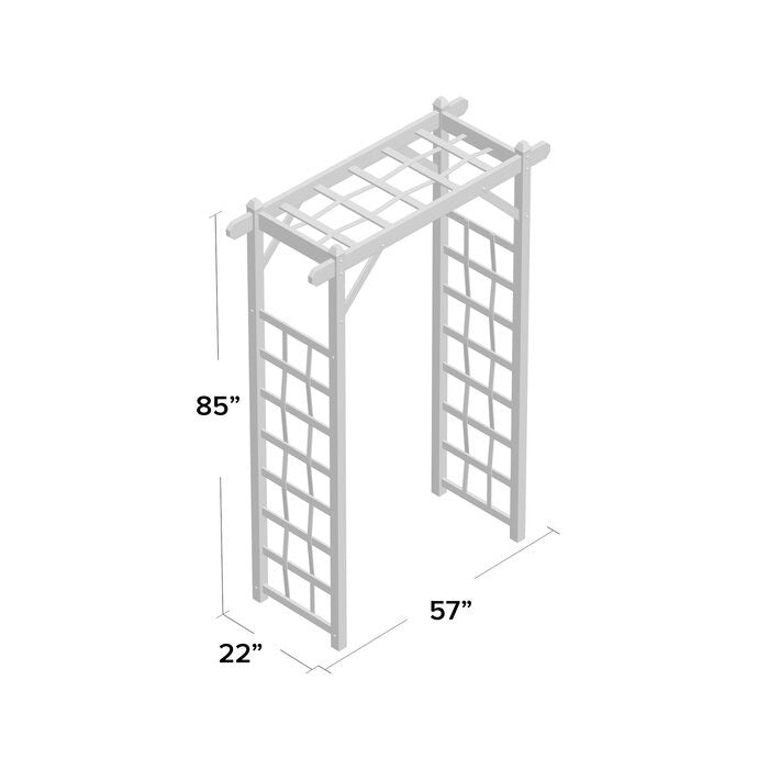 NorthPeak Vinyl Arbor – 85" Architectural Garden Entry (Tan Mocha, Made in USA)