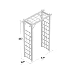 NorthPeak Vinyl Arbor – 85" Architectural Garden Entry (Tan Mocha, Made in USA)