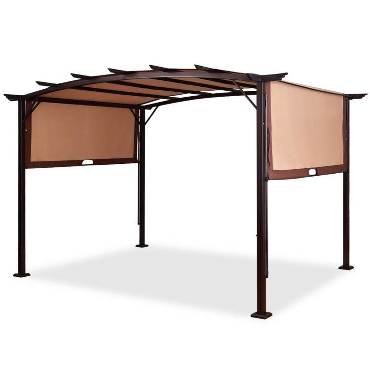 Sundown Steel Pergola Shade — 12 × 9 Ft Retractable Outdoor Sun Shelter