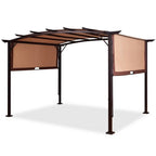 Sundown Steel Pergola Shade — 12 × 9 Ft Retractable Outdoor Sun Shelter