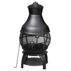IronRidge 45" Cast Iron Chimenea – Wood-Burning Outdoor Fire Pit (360° View)