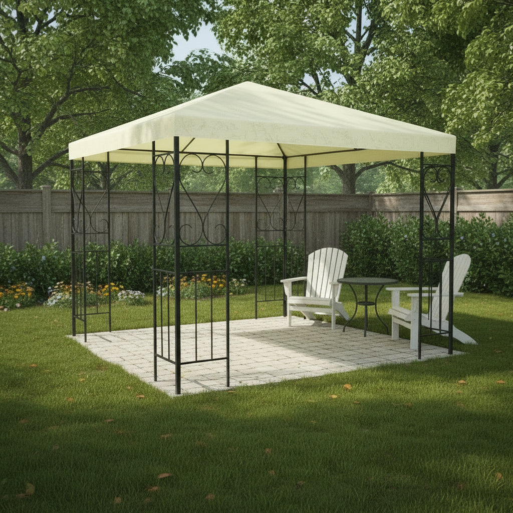 Timberline Outdoor Steel Frame Gazebo Shelter with Waterproof Canopy 10x10