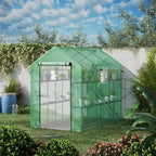 Frontier PE Garden Greenhouse – 7 × 4.7 ft with Steel Frame (Green Cover)