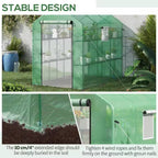 Frontier PE Garden Greenhouse – 7 × 4.7 ft with Steel Frame (Green Cover)