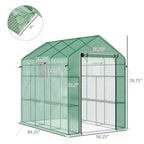 Frontier PE Garden Greenhouse – 7 × 4.7 ft with Steel Frame (Green Cover)