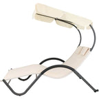 HarborShade Double Outdoor Chaise Lounge with Adjustable Canopy – Off-White