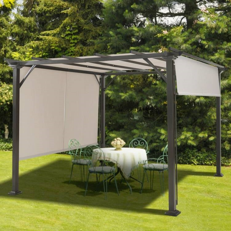 NorthPeak Retractable Pergola Shade – 10×10 (Beige Canopy)