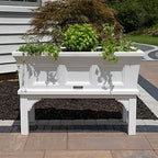 WhiteHarvest Elevated Planter Box – Indoor/Outdoor Raised Garden Bed with Removable Trays (39")